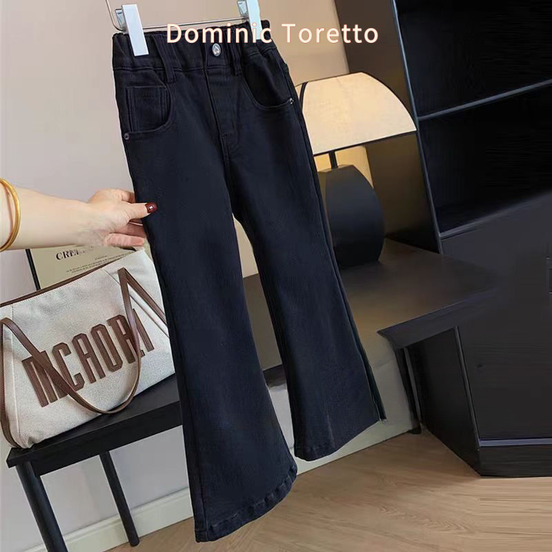 Korean Children's Clothing New Style Girls' Autumn Pants Stylish Black Jeans Slim Fit Flared Pants Korean Children's Clothing New Style Girls' Autumn Pants Stylish Black Jeans Slim Fit Flared Pants