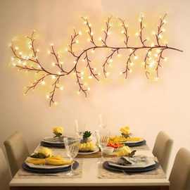 跨境新品LED藤条灯仿真植物树枝灯可弯曲室内墙壁装饰氛围造型灯