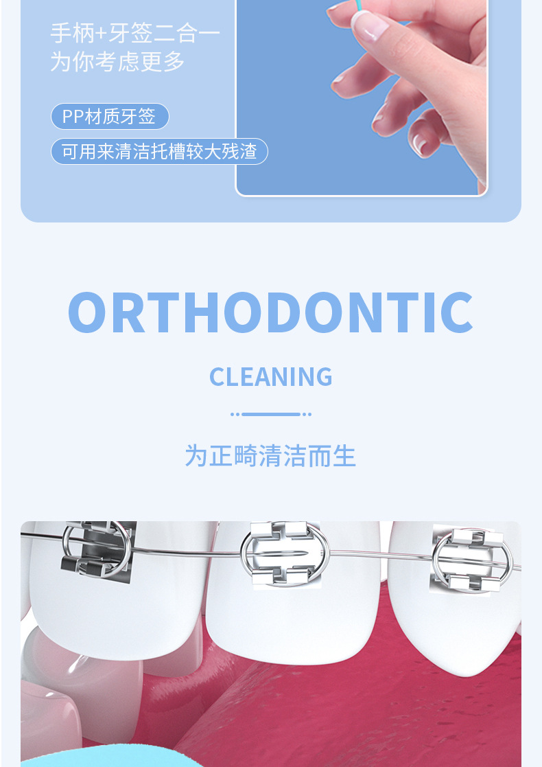 Oral care kit orthodontic floss sticks fluoride toothpaste