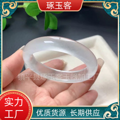 翡翠色高氷白色玉ブレスレット石英岩玉氷種白月光ブレスレット水泡氷透丸美人ブレスレット