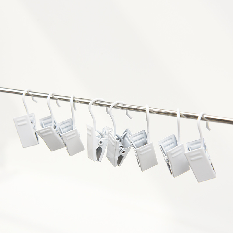 커튼 클립 후크 커튼 버클 후크 클립 금속 두껍게 톱니 모양 작은 클립 흰색 커튼 링 액세서리 TUMAO