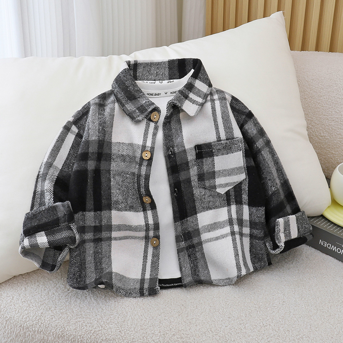 Camisas casuales a cuadros para niños de otoño Camisas para niñas Camisas de manga larga Camisas para niños Camisas para niños