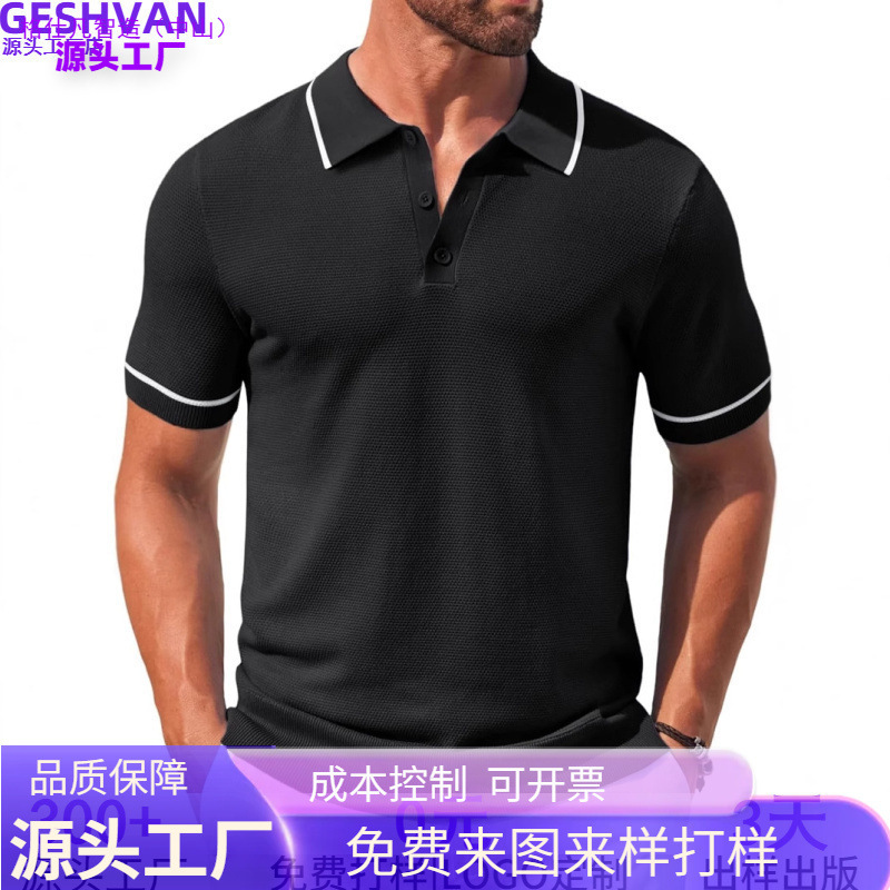Men's Knitted Polo Shirt Coofandy Casual Short Sleeve Buttoned Shirt Crochet Classic Golf Polo Shirt Men's Knitted Polo Shirt Coofandy Casual Short Sleeve Buttoned Shirt Crochet Classic Golf Polo Shirt