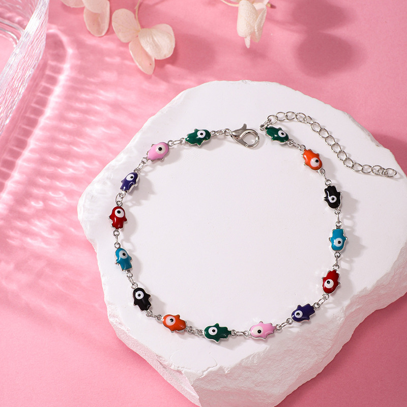 European and American Cross-Border Devil's Eye Anklet with Heart-Shaped Zircon Foot Jewelry for Women, Trendy Niche Design with a Minimalist and High-End Feel European and American Cross-Border Devil's Eye Anklet with Heart-Shaped Zircon Foot Jewelry for Women, Trendy Niche Design with a Minimalist and High-End Feel
