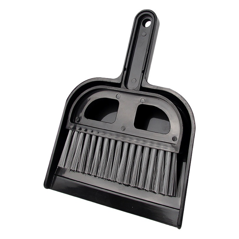 Mini escoba de plástico negra para teclado de escritorio, juego de escoba y recogedor para niños, escoba creativa para colgar en la cama para el hogar.