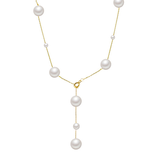 Korean light luxury niche pearl necklace for women, a four-wear high-end design, the same clavicle chain as the internet celebrity
