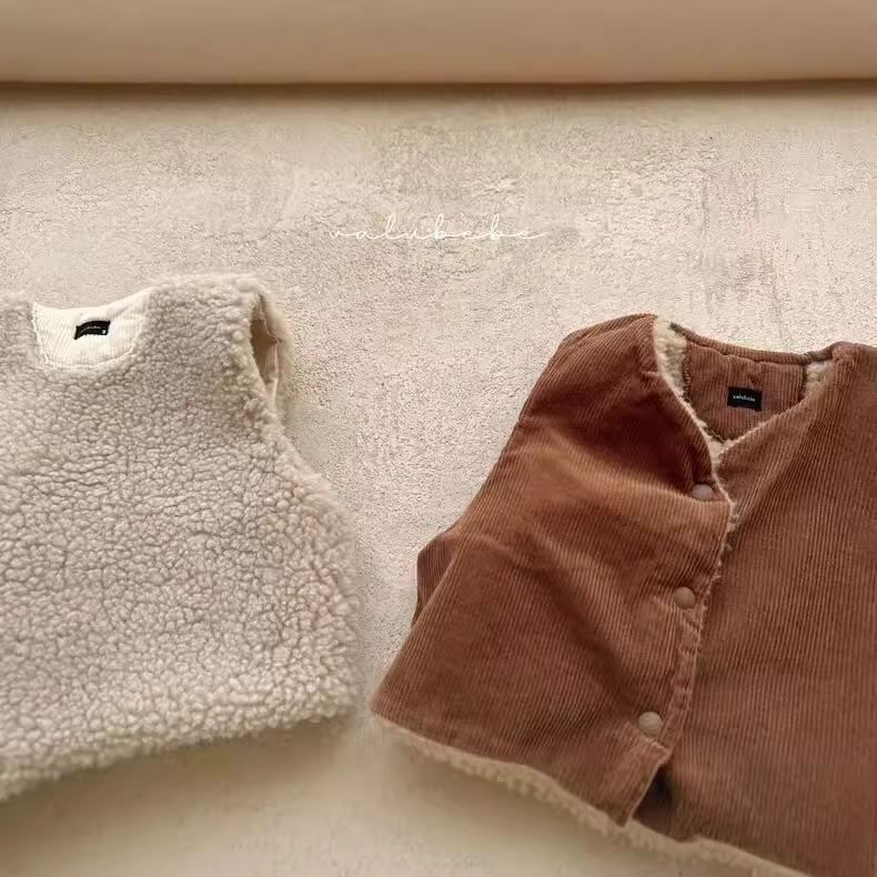 Niños y niñas de doble cara chaleco de felpa bebé ropa de invierno estilo coreano ropa para niños ropa de bebé chaleco de bebé