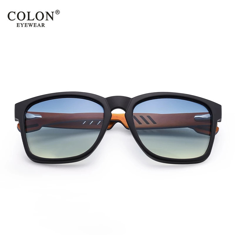 2021欧美新款竹木太阳镜偏光墨镜压层弹簧木脚太阳镜批发