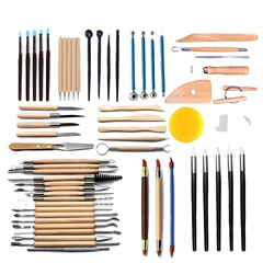 跨境陶藝工具套裝陶泥泥塑工具壓痕硅膠筆多功能組合雕刻刀套裝