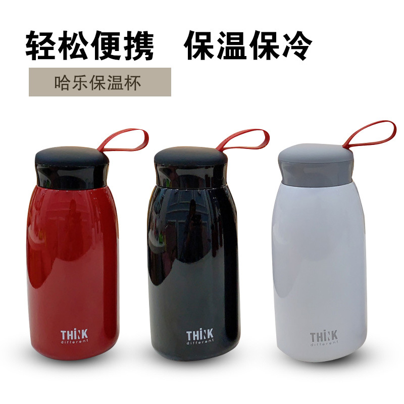 跨境爆款304不锈钢大肚女生礼品杯简约撞色网红创意保温杯便携随