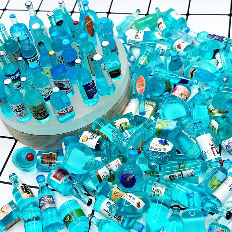 Star DIY Luminous Small Bottle Wholesale Mini Wine Bottle Resin Accessories Small Jewelry Foreign Wine Bottle Simulated Beverage Bottle