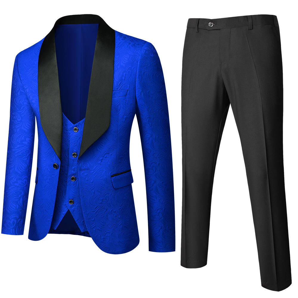 New Business Leisure for Men's Wedding and Groom Dress Hall Suit Three piece Set 3D_vogarts.com