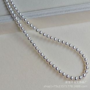 Zhuji Pearl 4-5mm Freshwater Pearl Necklace Nearly Flawless Round Aurora Xiaomi Bead Necklace S925 Silver