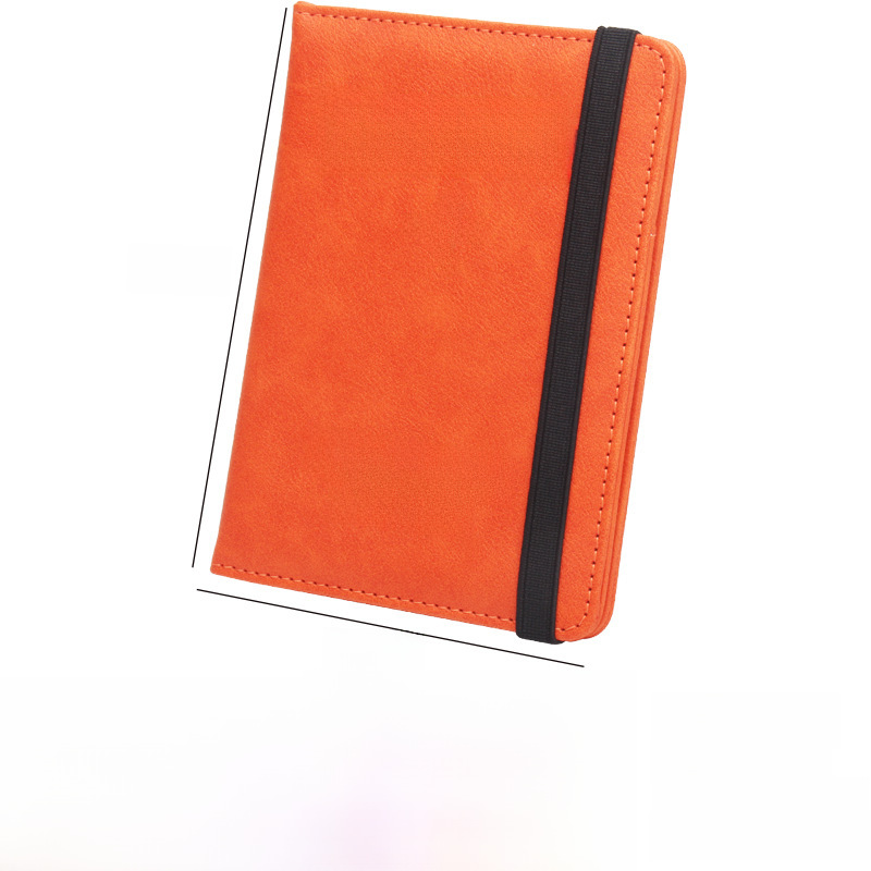 RFID Anti-Magnetic Passport Holder Amazon Airline Passport Book English Flight Ticket Pocket Sleeve Leather Multi-Card Slot Elastic Band