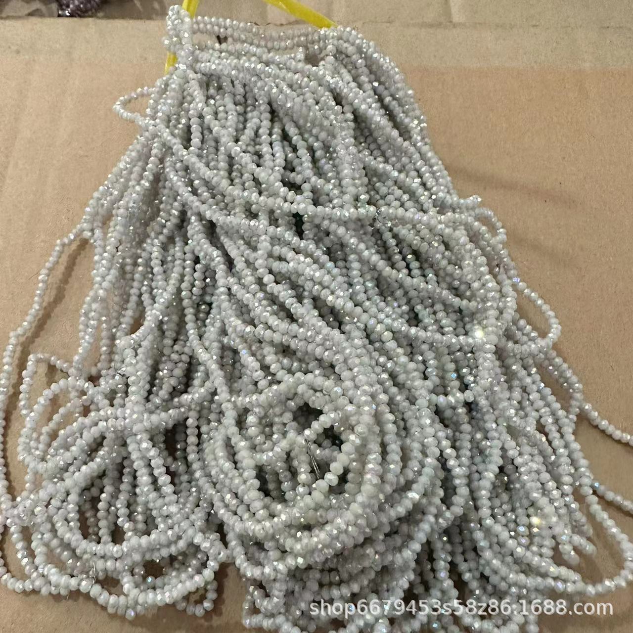 Cuentas planas de 1MM para ruedas de cuentas, cuentas de porcelana AB de alta temperatura, coloridas, transparentes, iridiscentes, facetadas, para pendientes, pulseras, espaciadores y micro cuentas.