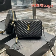 国境を越えた供給の新しい古典的なヤングウッドタッセルカメラバッグファッション本革ショルダークロスボディバッグ女性用ロゴ付き