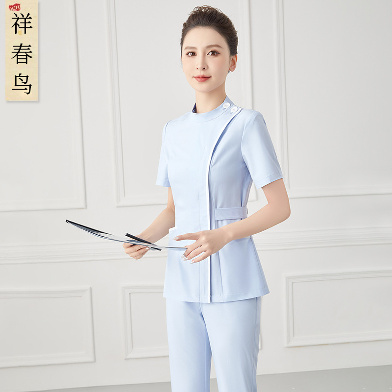 Xiangchunniao Classy Medical Beauty Industry Dental and Oral Nurse Uniforms Split Suit Summer Beauty Salon Physical Examination Work Clothes for Women