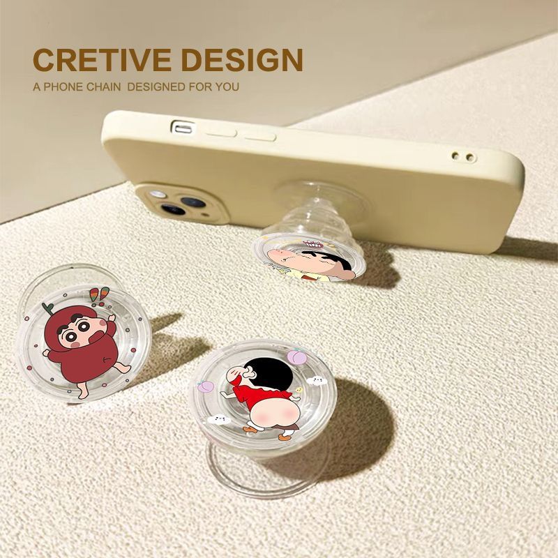 Crayón pequeño nuevo soporte de bolsa de aire redonda 360 ° rotatorio telescópico plegable soporte de teléfono móvil tipo de escritorio adhesivo