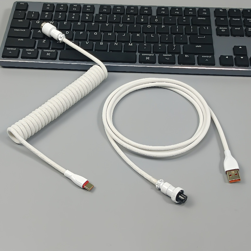 Cable para teclado mecánico de eje magnético 8K, con conectores de aviación, resorte, USB, personalizado colorido, para juegos