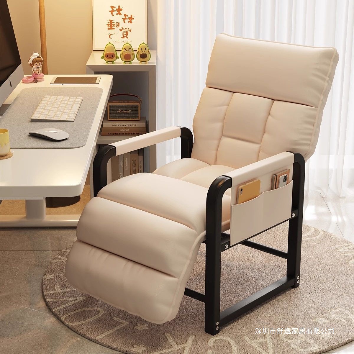 Lazy Computer Chair, Reclining and Sitting Single Sofa Chair, Dormitory Backrest Chair, Lunch Break Folding Recliner, Office Chair