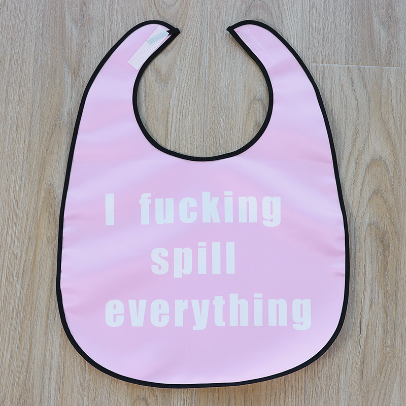 핑크 영어 작은 턱받이