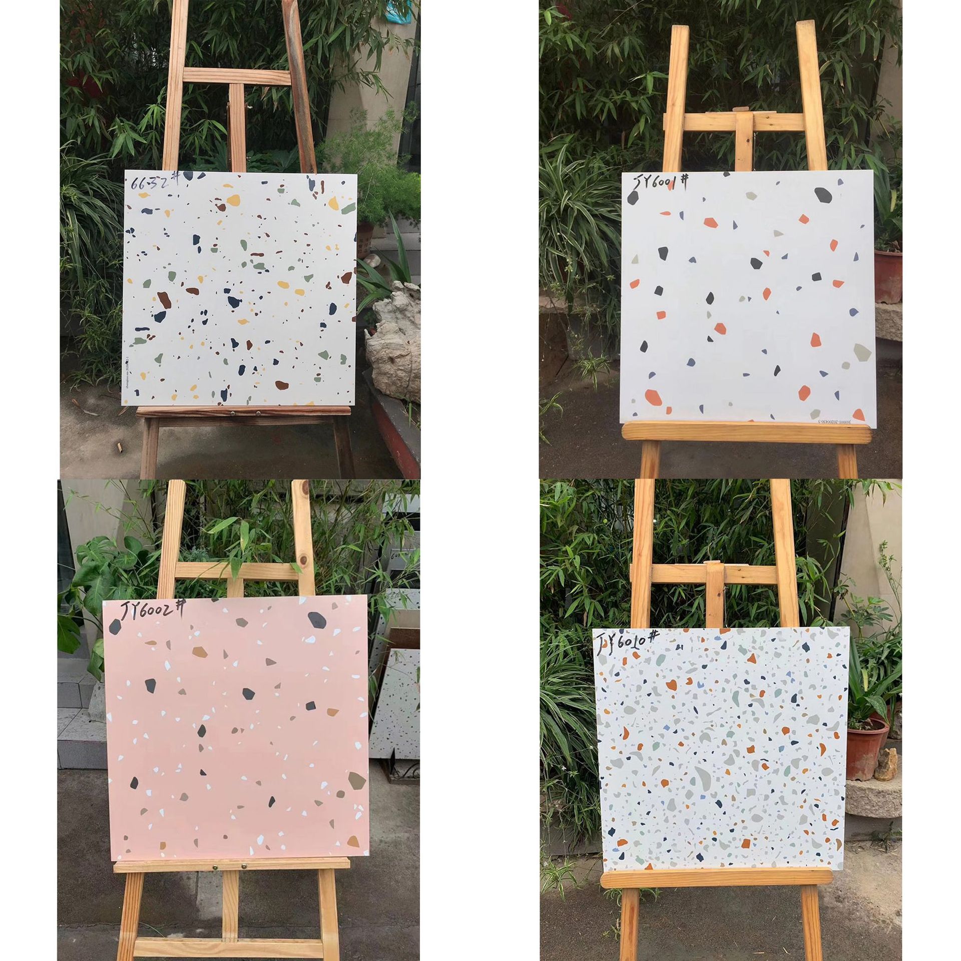 水磨石瓷砖600x600柔光复古地砖餐厅网红仿古地砖公寓民宿