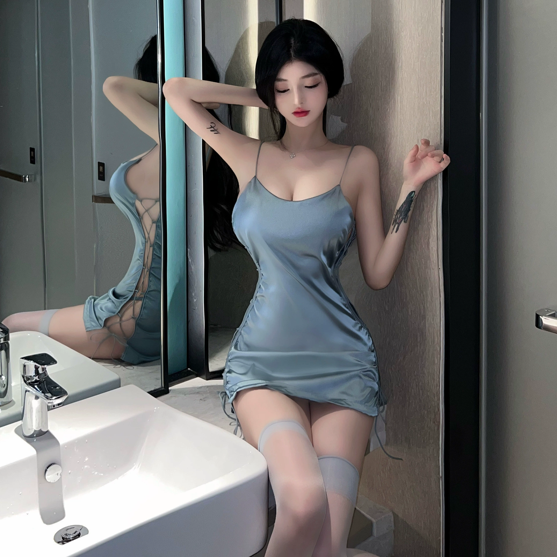 爱如如 Сексуальное нижнее бельё, пижама, обтягивающее платье, утягивающий эффект