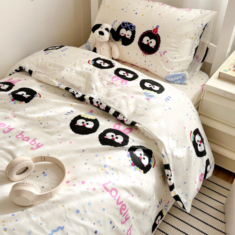 Cama de dormitorio de estudiantes universitarios de algodón de tres piezas tipo sábana de algodón funda de edredón especial litera individual