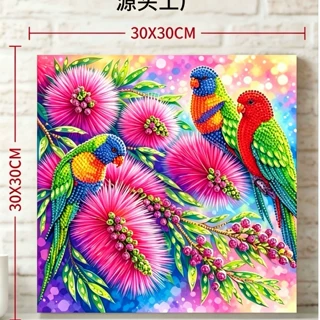 tiktok亚马逊拼多多小鸟花贴钻异形钻石画DIY手工钻贴画贴画装饰