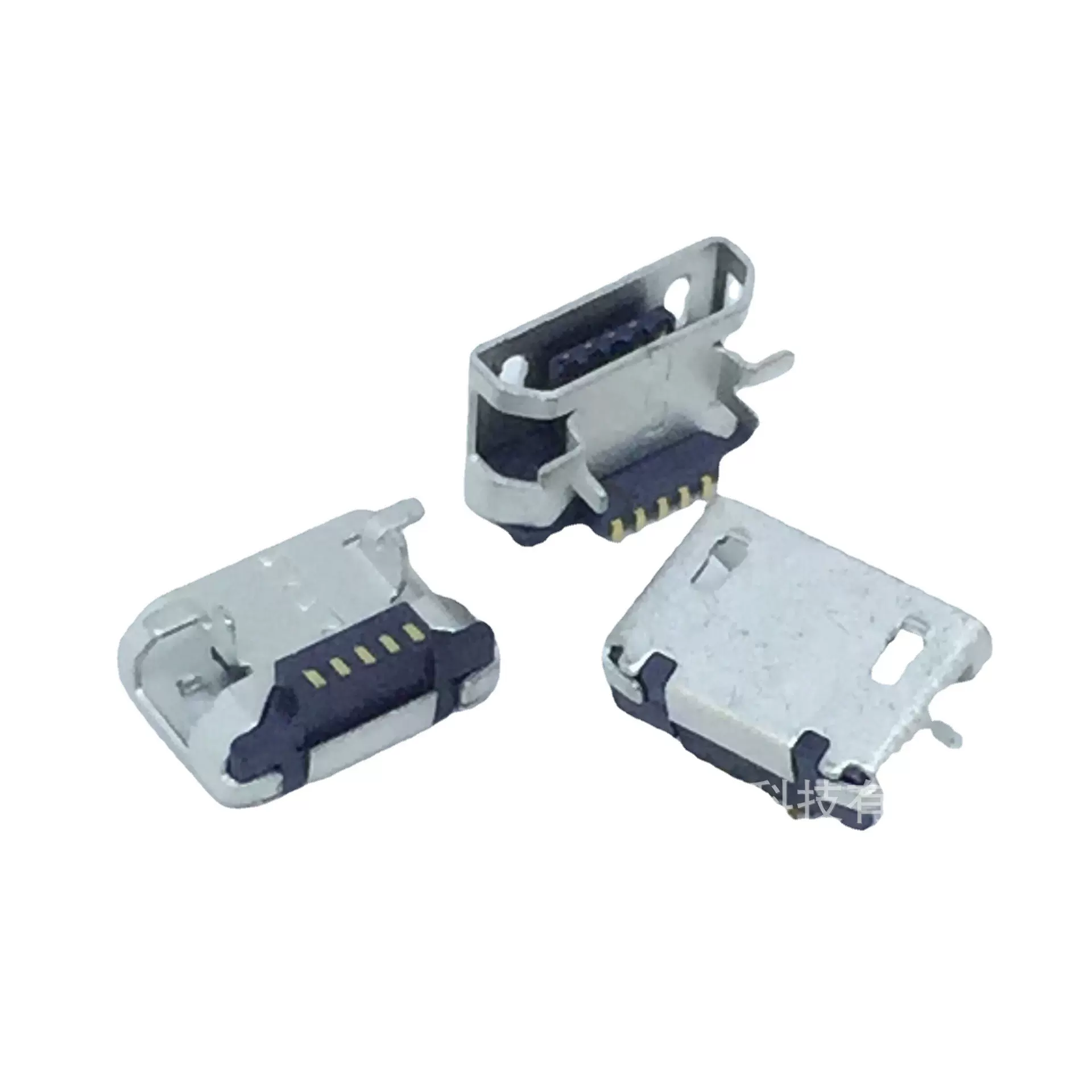 厂家供应 MICRO USB 5PF 母座垫高0.9前插后贴 DIP+SMT平口连接器