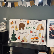 户外露营帐篷装饰拍照背景布艺 ins风个性挂毯咖啡厅布置床头挂画