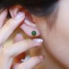 Jasper jade, retro advanced earrings, high-quality style