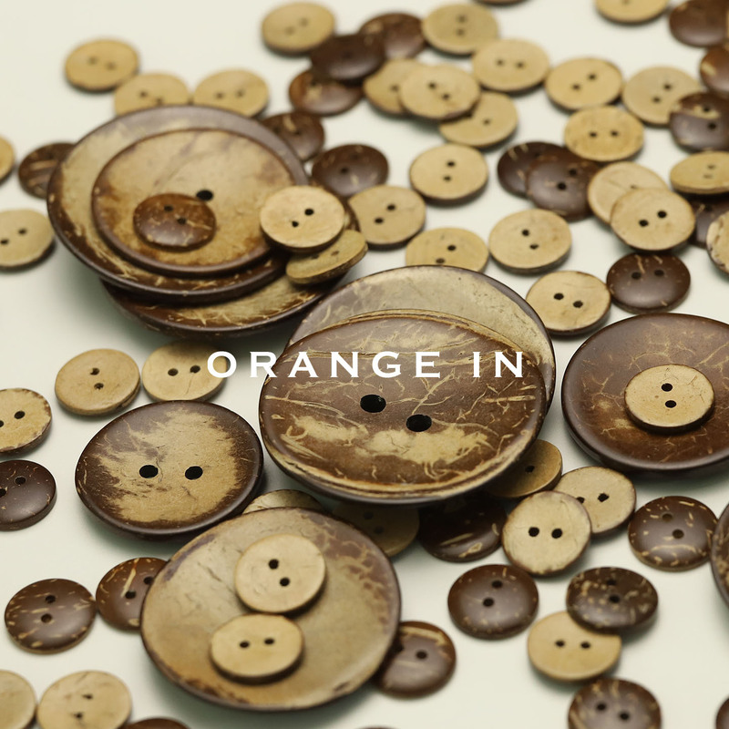 JULI Orange Natural Coconut Button Oversized Button Shirt Jacket Double-Sided Nei Coat Decorative Wood Button
