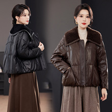 真皮鸭绒羽绒服女式2025冬新款时尚休闲宽松海宁绵羊皮皮衣外套