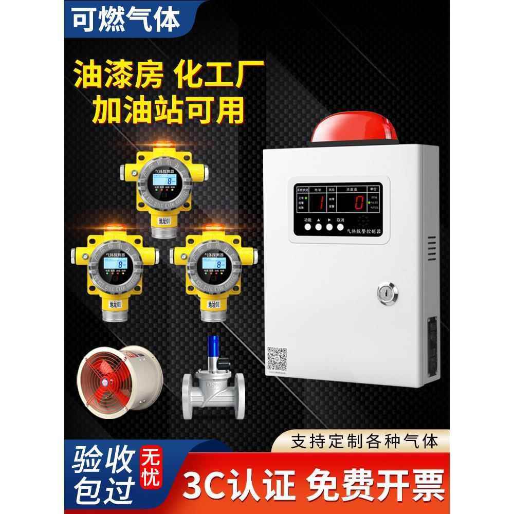 工业可燃气体探测报警器装置商用油漆天然气液化气泄漏浓度检测仪