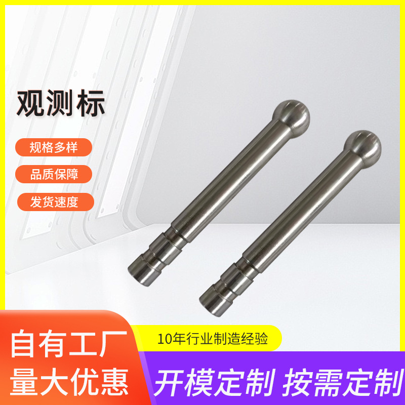 墩身观测标不锈钢水准点L型直型观测标志测钉多规格沉降观测标