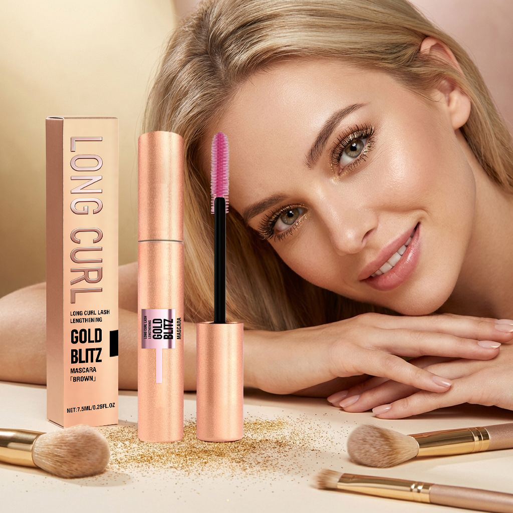 鎏金卷翘睫毛膏 自然持久定型防水不易晕染睫毛膏眼部彩妆用品