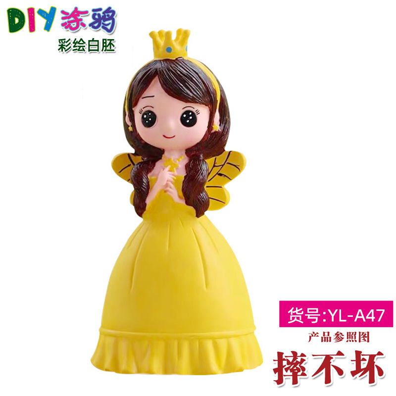 Gran vinilo yeso muñeca embrión blanco al por mayor puntada alcancía gran puntada artesanal DIY colorear blanco