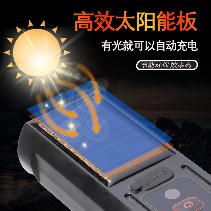 跨境自行车前灯太阳能充电高分贝喇叭灯Type-C远近光户外骑行照明|undefined