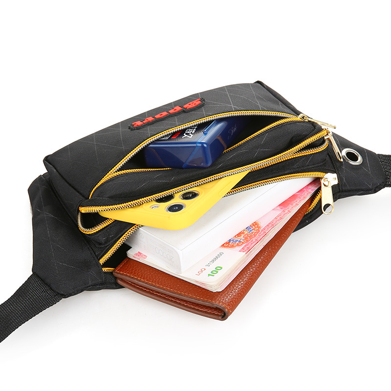 Cambio de suministro directo de fábrica BOLSA DE TELÉFONO MÓVIL bolsa de cintura para hombres y mujeres nueva bolsa de cintura ajustada bolsa de cintura de tela de tres tirones