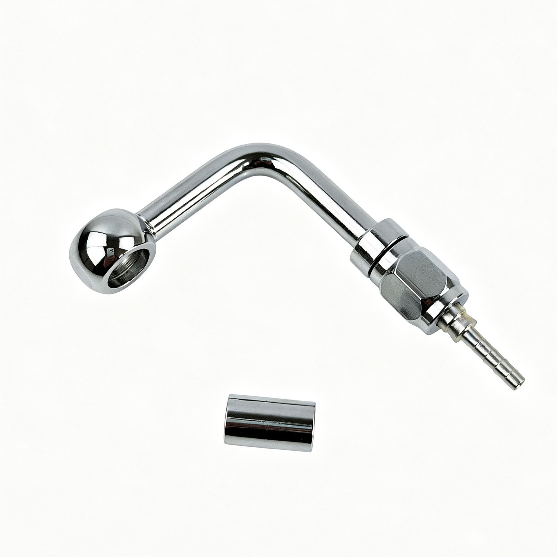 M10 motorcycle nickel-plated brake hose connector 0-degree/28-degree/90-degree extended fish-eye crimp hydraulic connector
