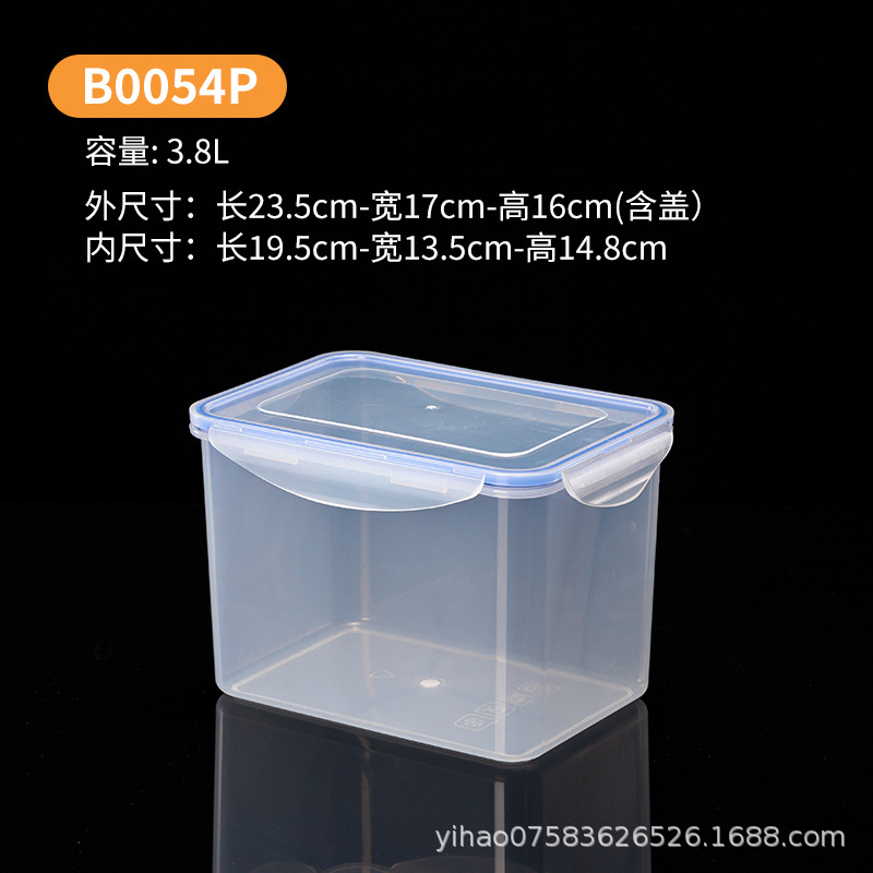 Caja de plástico de grado alimenticio refrigerador transparente refrigeración refrigeración acabado almacenamiento de alimentos frescos cocina especias caja de sellado