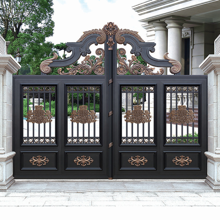 European Style Aluminum Art Gate Villa High-end Luxury Aluminum Alloy Electric Swing Door Self-built Chinese Courtyard Entry Door European Style Aluminum Art Gate Villa High-end Luxury Aluminum Alloy Electric Swing Door Self-built Chinese Courtyard Entry Door