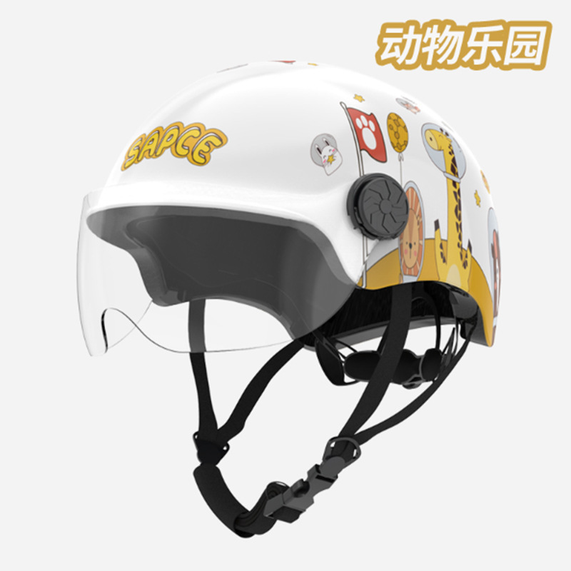 Casco de coche eléctrico para niños Casco de motocicleta de coche de batería para niños y niñas 3C certificado casco de seguridad de dibujos animados para bebés