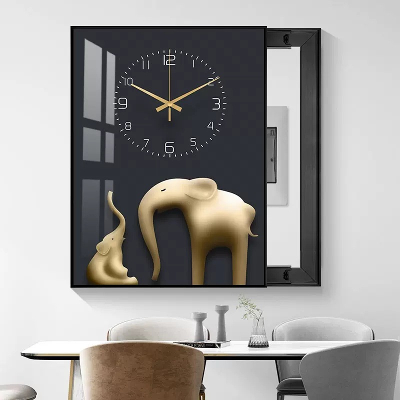 Caja de medidor moderna de lujo ligero pintura decorativa que cubre elefante interruptor principal caja de alimentación caja de freno eléctrico pintura colgante de alta gama pintura push-pull pintura