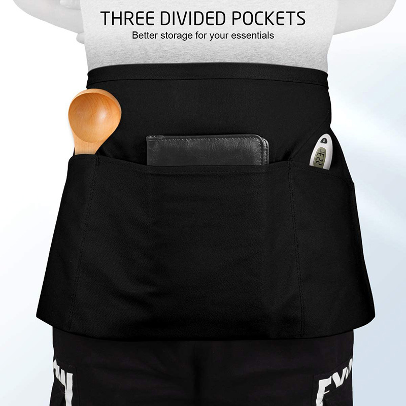 Amazon Short Half Apron Polyester Barista Restaurant Waiter Work Clothes Home Kitchen Apron Wholesale