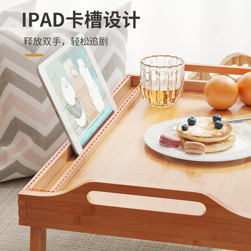 Bambú cama portátil tableta escritorio literario ins mesa de desayuno plegable de madera maciza mesa pequeña mesa de estudio
