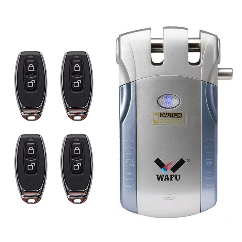 Cerradura WAFU sin llave con diseño de cabeza de toro para puerta de entrada, cerradura eléctrica invisible antirrobo con control remoto, cerradura inteligente Tuya para uso doméstico.