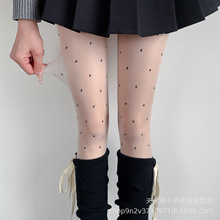 日系jk波点白色丝袜女夏季0d超薄款性感防勾丝点点提花黑色连裤袜