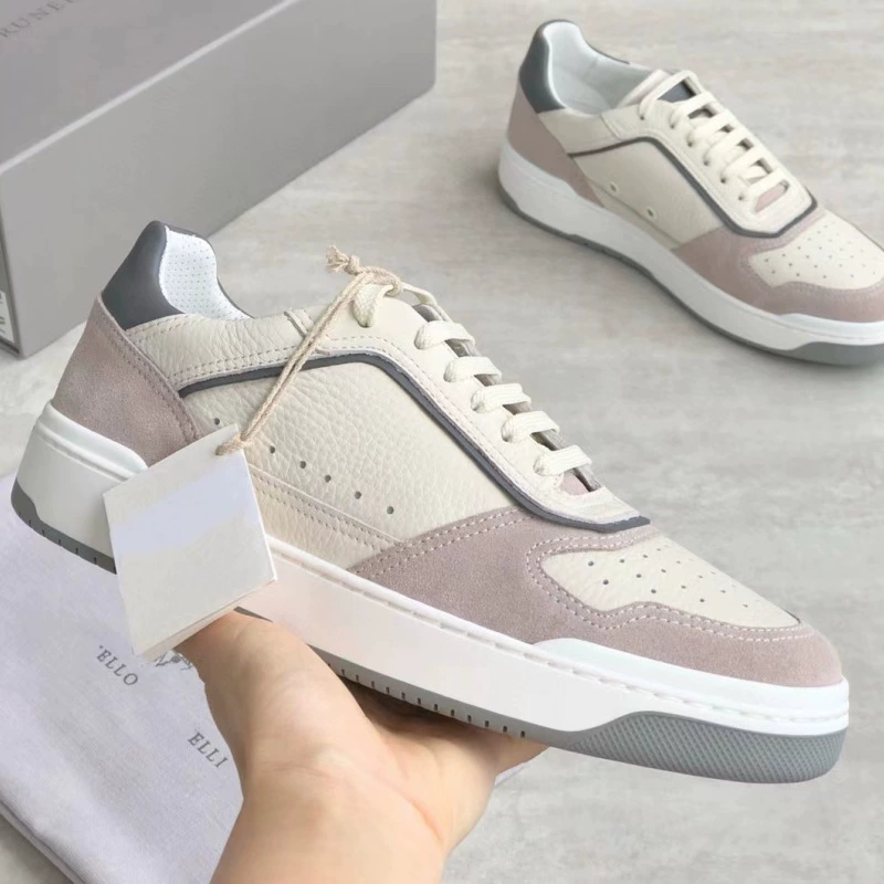 Европейский трансграничный 2024 новый BC Color повседневная мужская обувь с круглой головой итальянская кожаная нескользящая резиновая плоская доска обувь